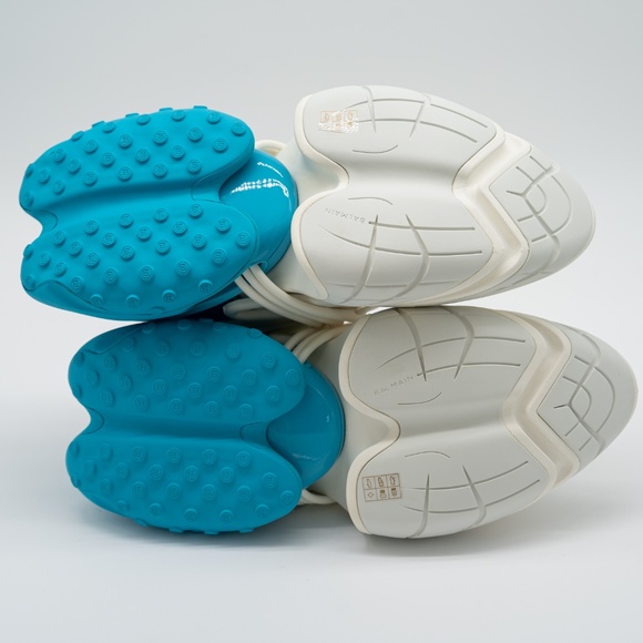 size 42 9 US Balmain Unicorn White Blue Sneakers Neoprene - Picture 6 of 14